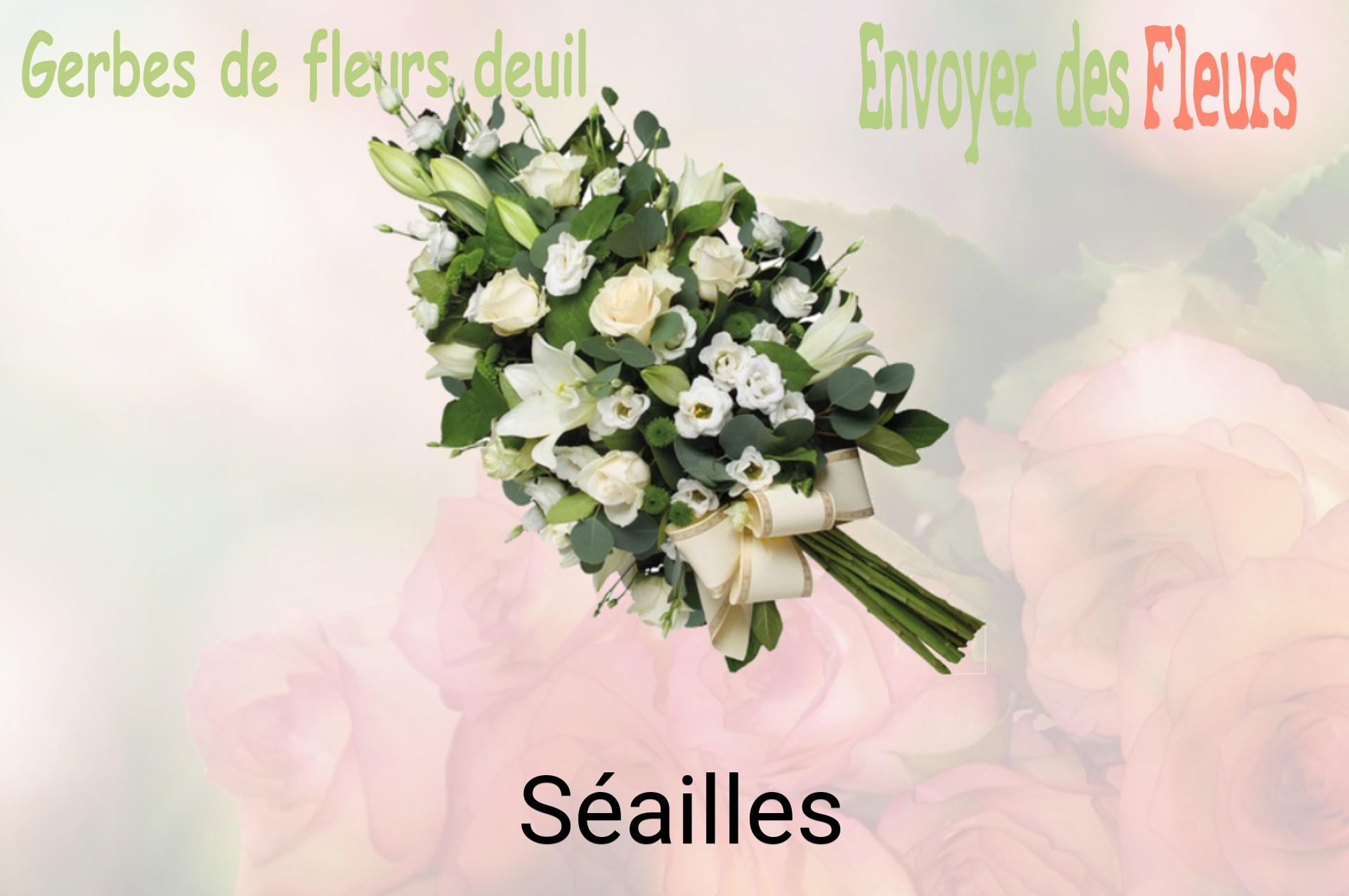 Gerbe de fleurs de deuil livrée à Séailles